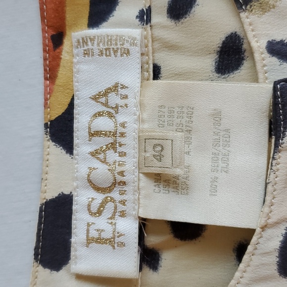 ESCADA Vintage 100% Silk Button Closure Sequin Detail Blouse - Picture 3 of 6